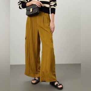 Madewell The Petite Harlow Wide-Leg Cropped Cargo Pants Spiced Olive Size 4